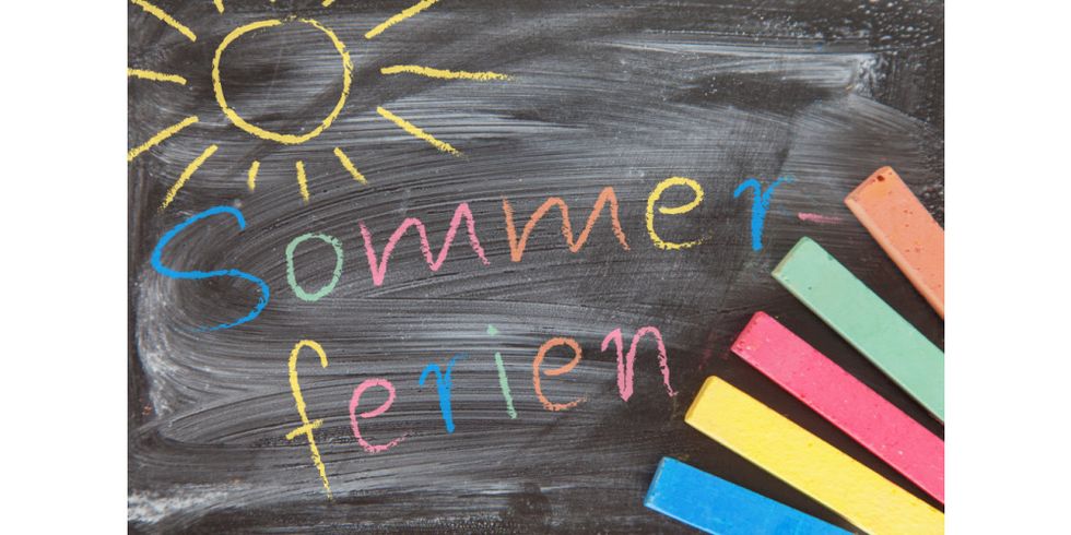 Tafel Mit Bunter Kreide - Sommerferien