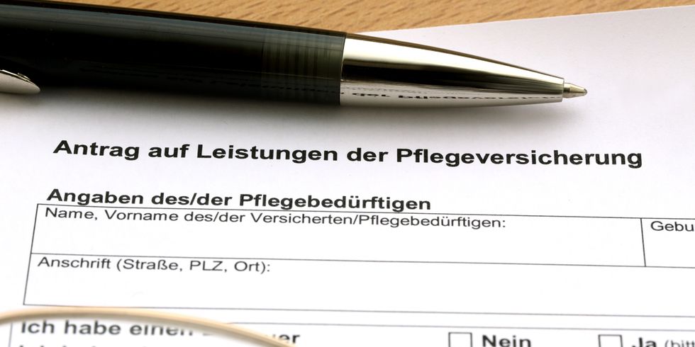 Antrag auf Leistungen der Pflegeversicherung