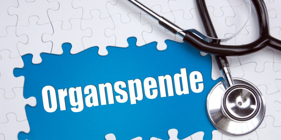 Puzzleteile mit der Aufschrift Organspende