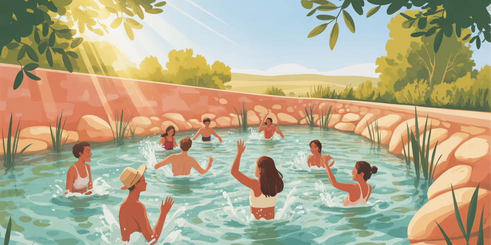Menschen baden