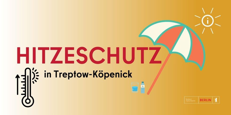Banner (1800 x 900 px) mit Aufschrift HITZESCHUTZ in Treptow-Köpenick