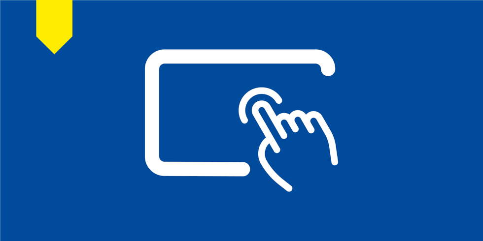 Tablet mit Finger