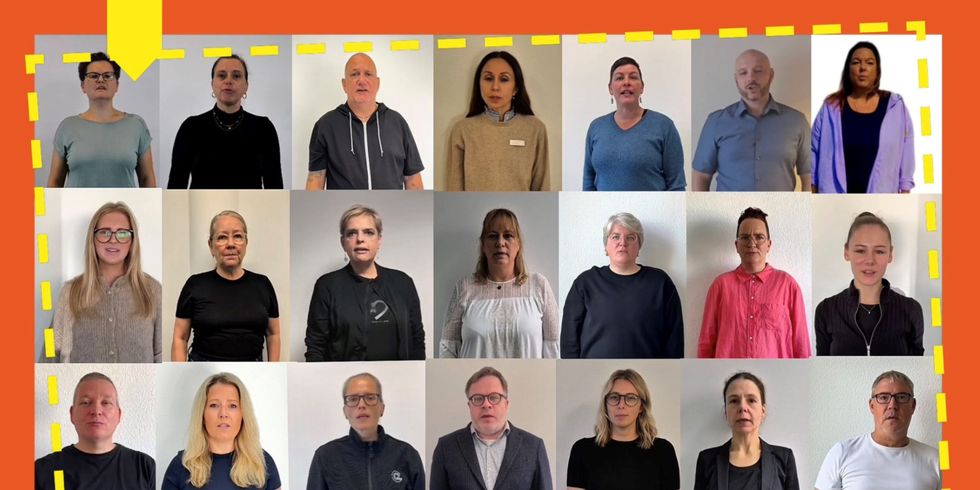 Eine Collage der Mitarbeitenden der Berliner Jobcenter.