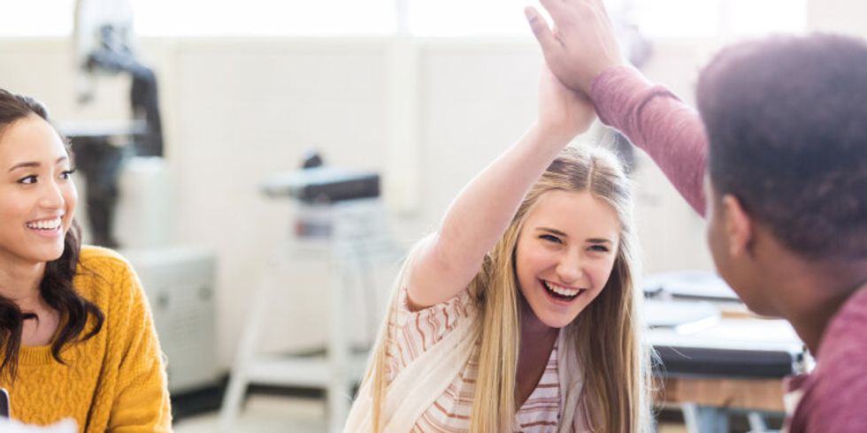 Schüler freuen sich