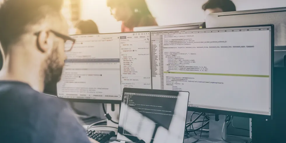 Informatiker am Computerarbeitsplatz