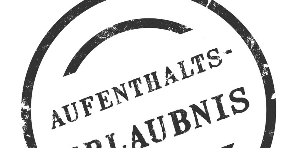 Aufdruck eines runden Stempels mit dem Wort Aufenthaltserlaubnis