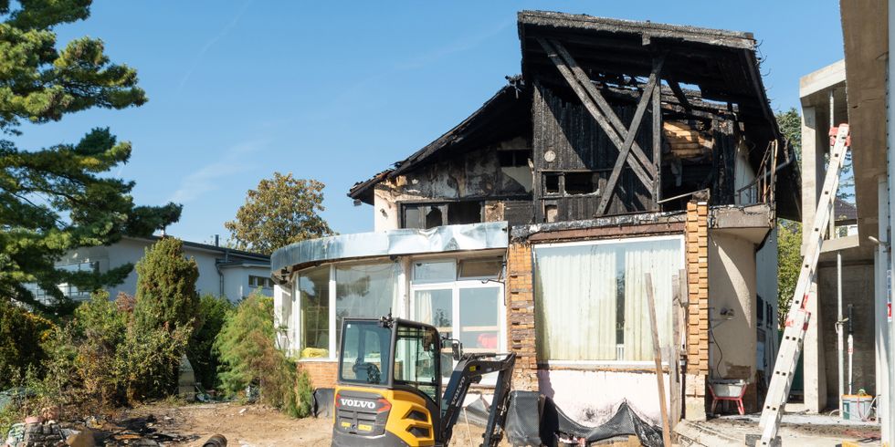 Haus Baensch mit Brandschäden