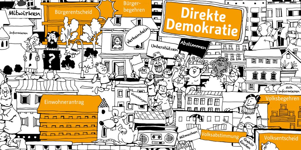 Direkte Demokratie - Wimmelbild