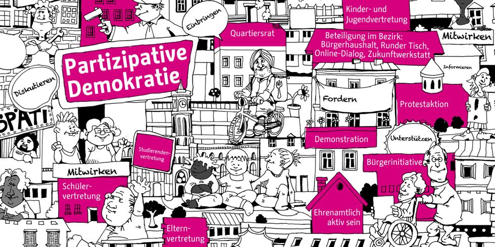 Partizipative Demokratie - Wimmelbild