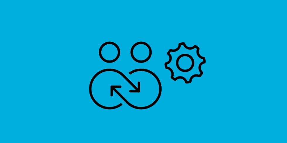 Icons für Zahnrade und Inklusiopon symbolisieren Inklusive Berufliche Orientierung