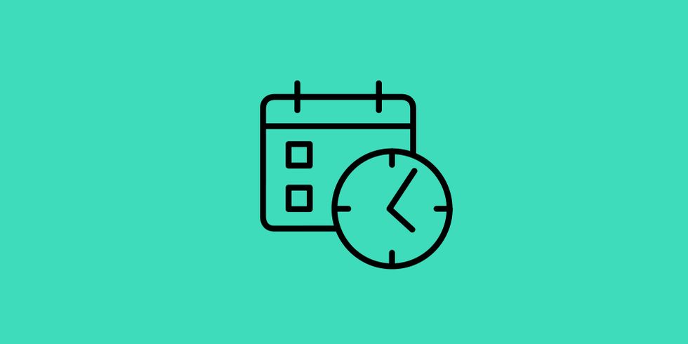 Icons für kalender und Uhr symbolisieren Termine