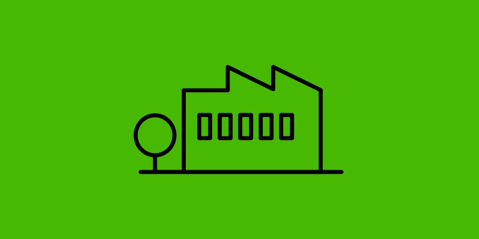 Industrie-Icon symbolisiert Unternehmen