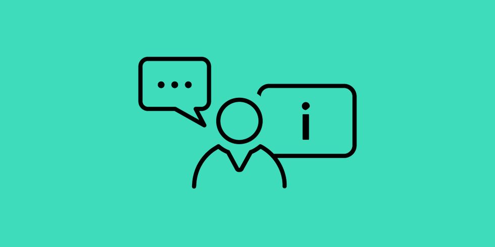 Icons für Person und Dialig symbolisieren Beratung