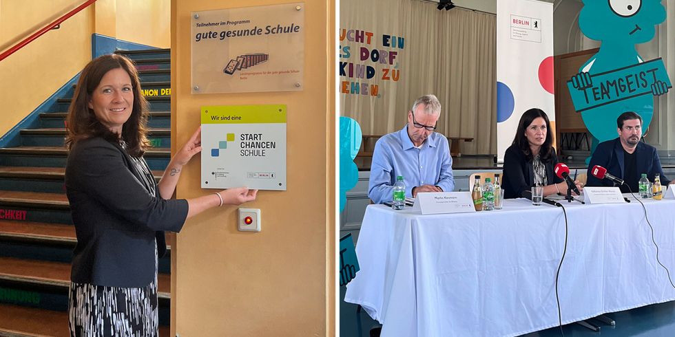 Senatorin Günther-Wünsch auf der Schulanfangspressekonferenz