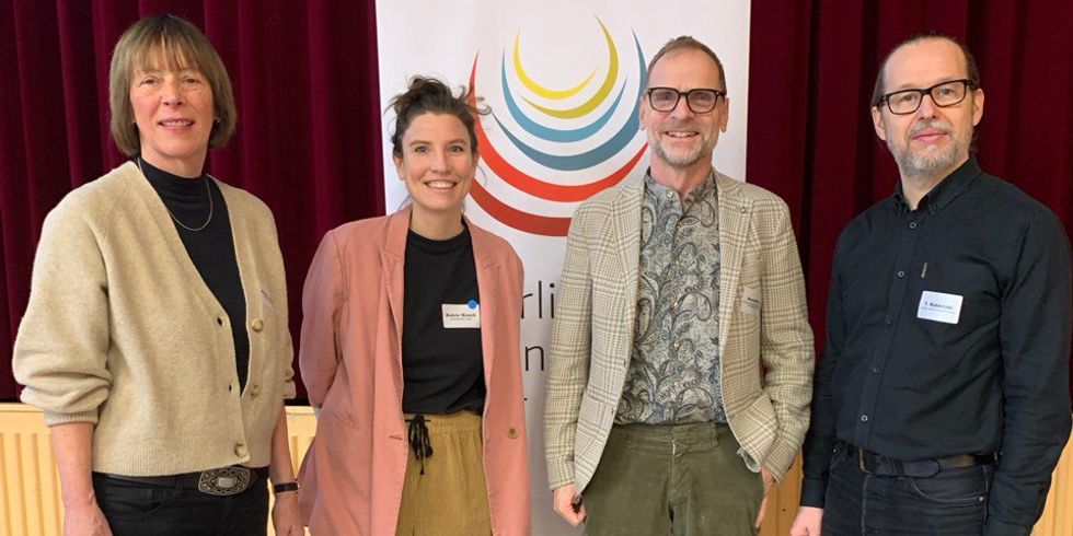 Referierende der Veranstaltung. V.l.n.r. Elke Ahlhoff und Katrin Mauch der ArbeitGestalten GmbH, Donald Ilte von SenWGP und Thomas Kalwitzki von der Universität Bremen