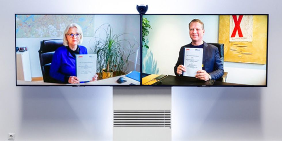 Vertragsunterzeichnung in Videokonferenz zwischen Senatorin Regine Günther und Dr. Eric Schweitzer, Vorstandsvorsitzender der ALBA Group