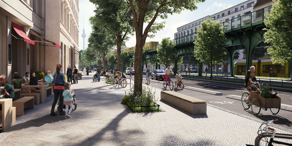 Visualisierung zur Umgestaltung der Schönhauser Allee