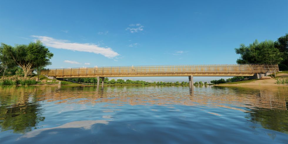 Visualisierung Steg über die Spektelake: Blick vom Wasser