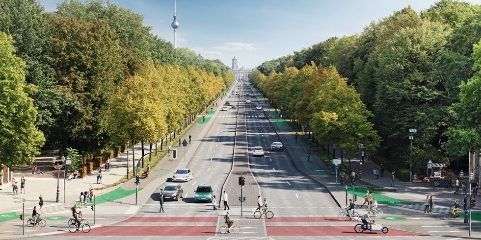 Visualisierung Radschnellverbindung entlang der Straße des 17. Juni
