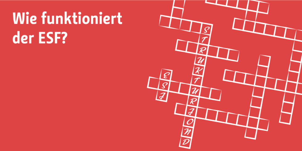 Buchstabenpuzzle mit der Schrift Strukturfond