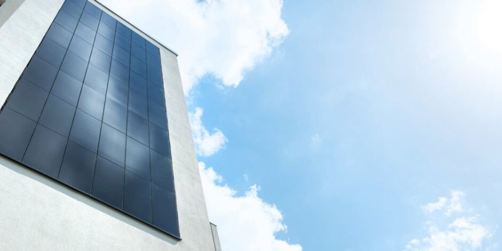 Wohnpark Mariendorf, Solarmodule an Hauswand