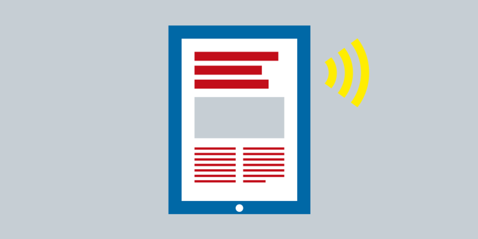 Tablet mit WLAN-Symbol