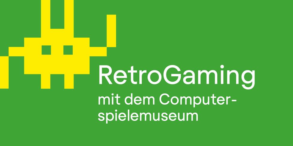 Veranstaltungtitel RetroGaming mit Pixelfigur