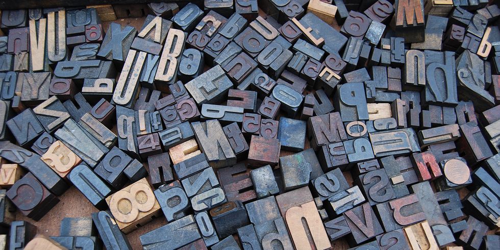 Buchstaben im Setzkasten