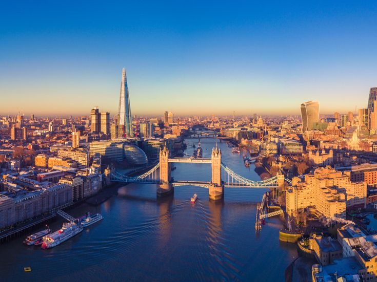 Luftaufnahme von London und der Themse