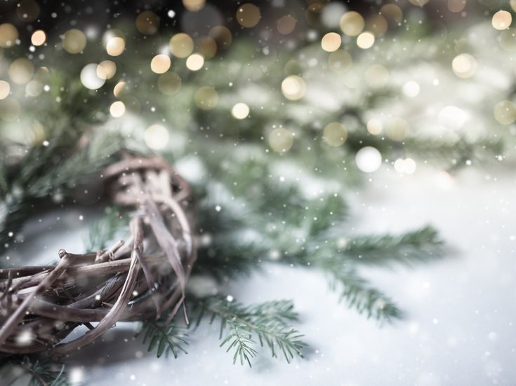 Christmas decoration background with copy space for greetings card.