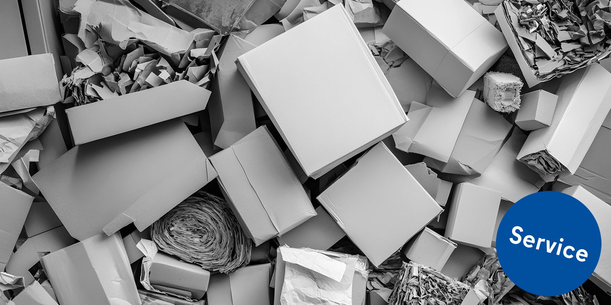 Verpackungsmaterialien aus Recyclingpapier wie Kartons und Geschenkpapier