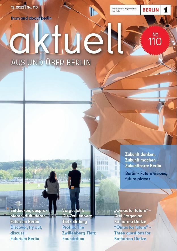 Coverbild der "aktuell" Nr. 110 mit Abbildung der Skulptur "Neo-Natur" im Futurium Berlin