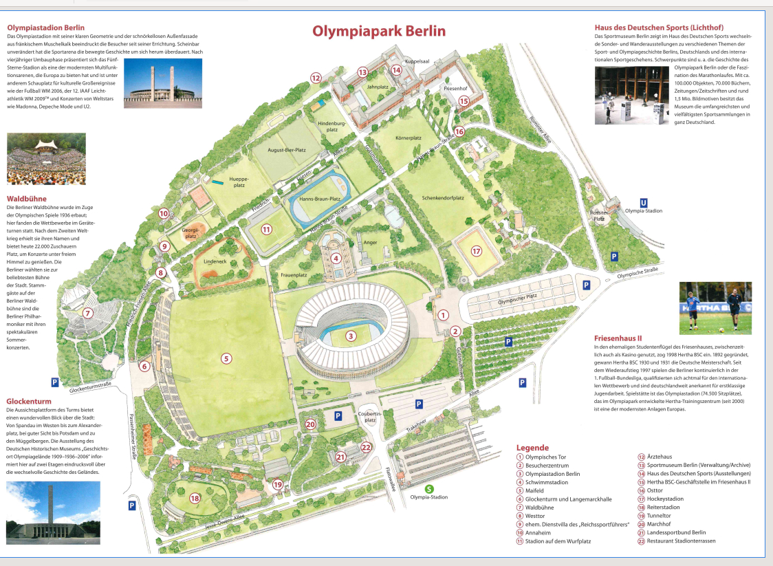 Geländeübersicht des Olympiageländes.