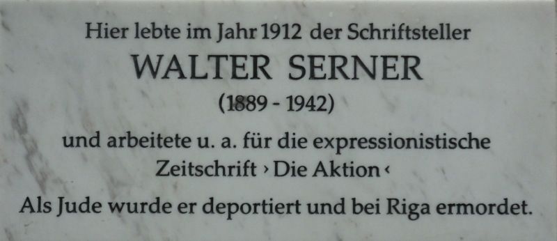 Gedenktafel Walter Serner
