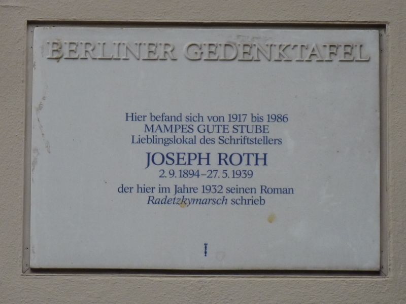 Gedenktafel für Joseph Roth