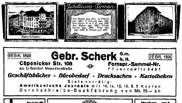 Jubiläumsanzeige von 1930