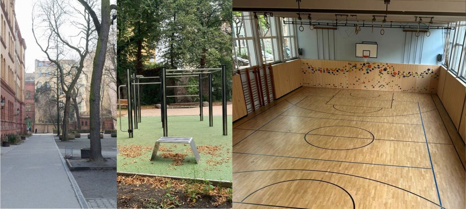 HH.-Hesse-Gymnasium, Fotocollage, 25.09.2025-03.06.2026 (Bild: S.T.E.R.N. GmbH und Stadtentwicklungsamt Friedrichshain-Kreuzberg)