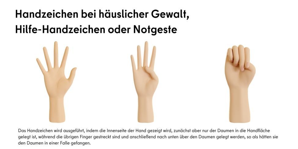 Handzeichen bei häuslicher Gewalt