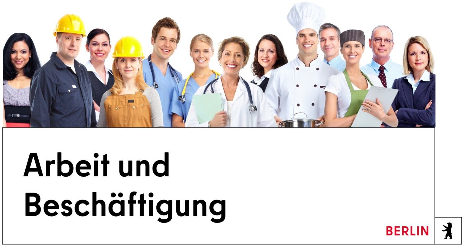 vielfältige Gruppe von Berufen als Titelbild für den Bereich "Arbeit und Beschäftigung"