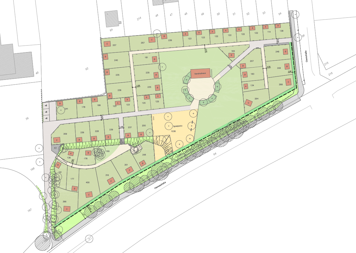 Lageplan Neuanlage der Kleingartenanlage "Sonnenstern"