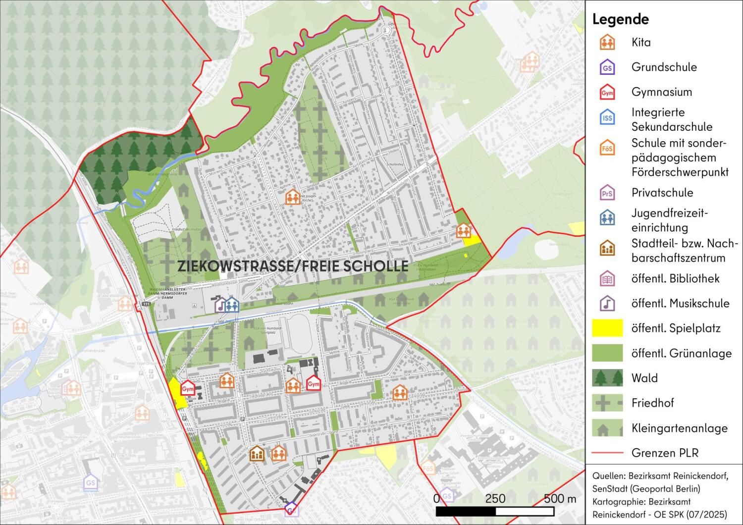 Karte des PLR Ziekowstraße/Freie Scholle