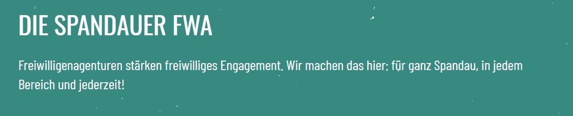 Banner Freiwilligenagentur Spandau