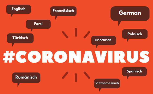 Banner Infografiken Kontaktbeschränkung / Bußgeldkatalg verschiedene Sprachen