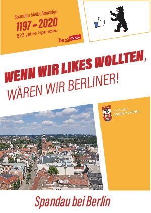 Postkarte 823 Jahre Spandau_Wenn wir Likes wollten, wären wir Berliner