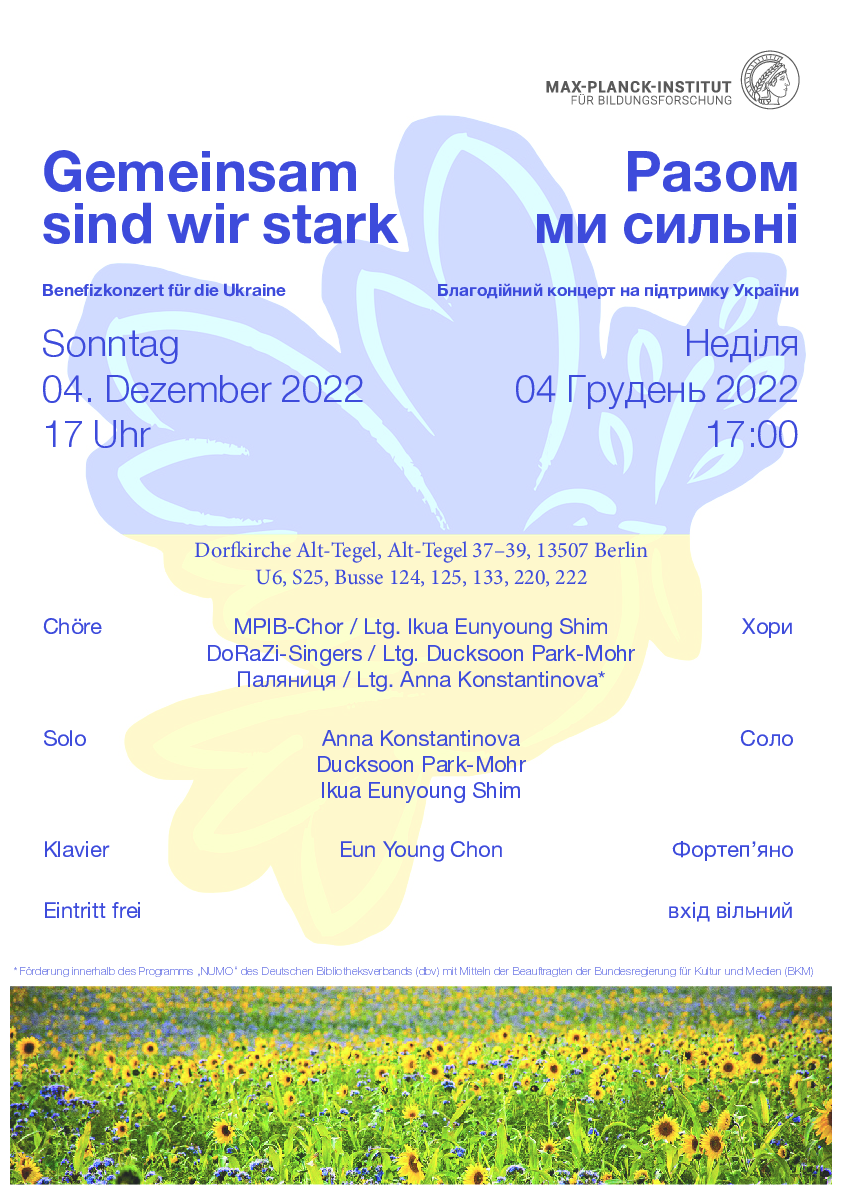 Konzertplakat Ukraine-Benefizkonzert MPIB am 04.12.2022