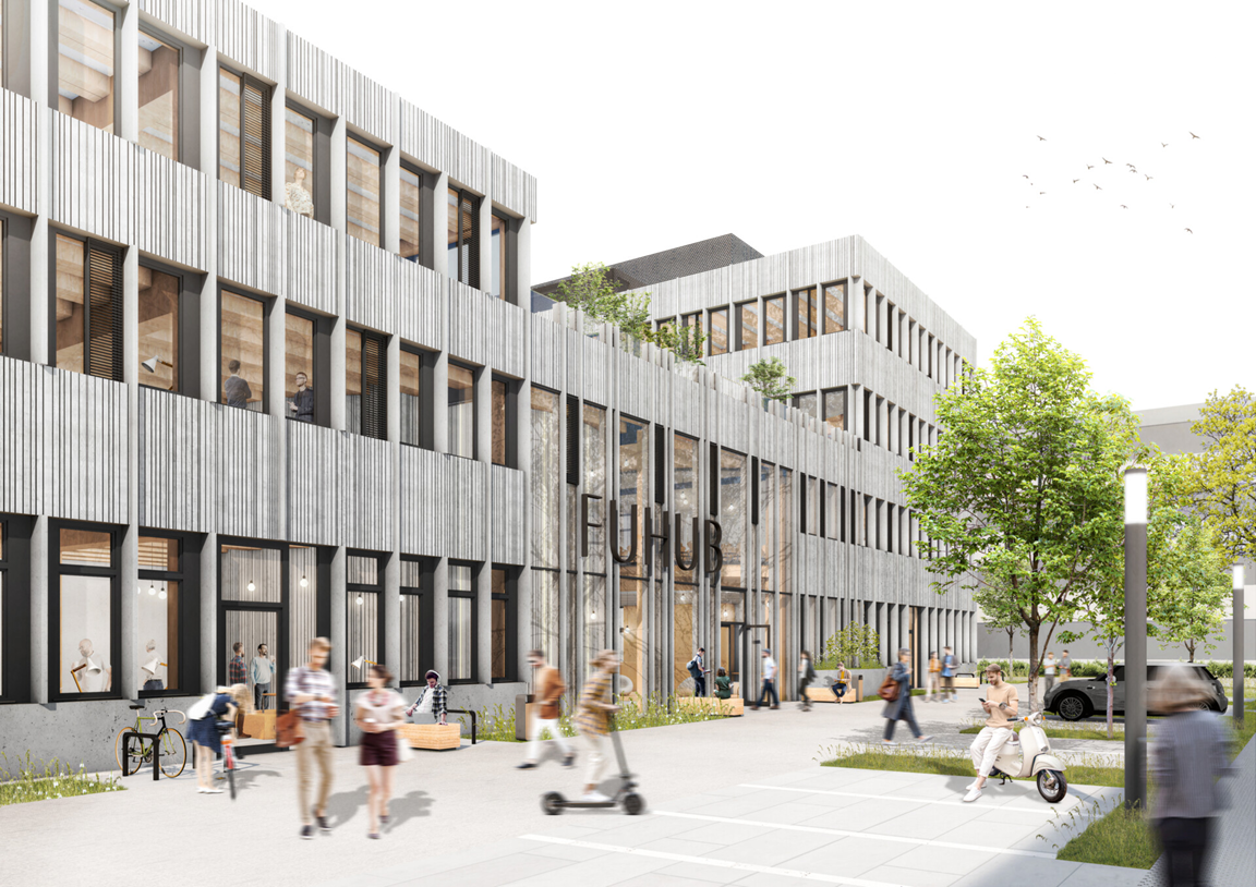 Richtfest 2024 FUHUB Berlin-Dahlem (Visualisierung)