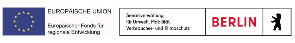 Logo Europäische Union und Logo der Senatsverwaltung für Umwelt, Mobilität, Verbraucher- und Klimaschutz
