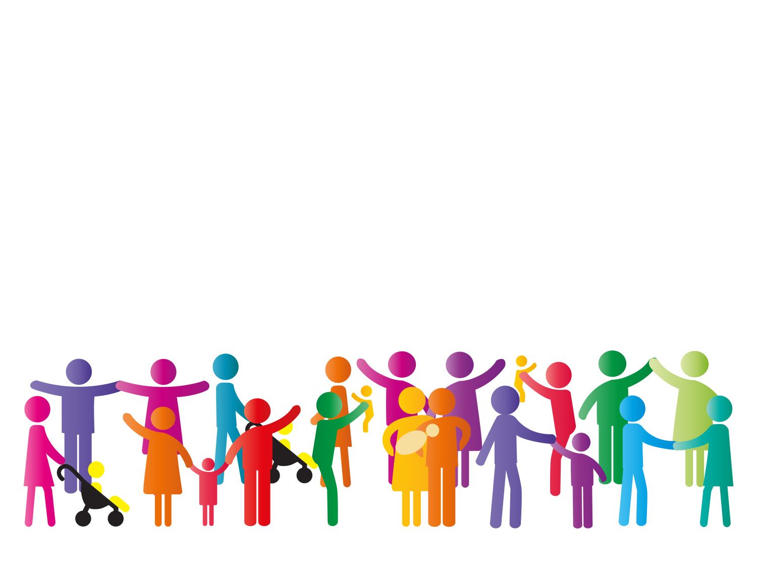 Familienpiktogramm mit Eltern und Kindern