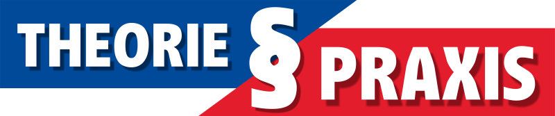 Logo mit den Wörtern Theorie und Praxis und einem Paragraphenzeichen dazwischen