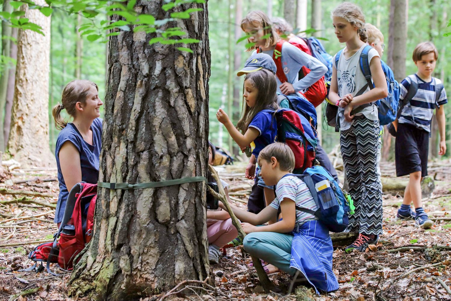 Schülergruppe bei der Waldschule Zehlendorf